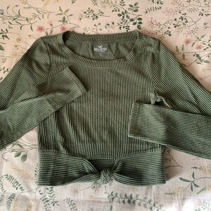 Hollister Green Ribbed Knit Top